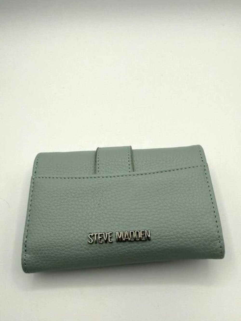 Steve Madden Blue/Gray Faux Pebbled Leather Tri Fold Wallet - Picture 2 of 5